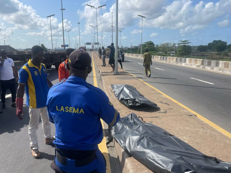 20-ft container falls, kills two dispatch riders in Lagos