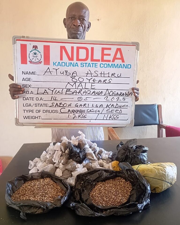 80-yr-old ex-convict, 82-yr-old grandma arrested as NDLEA intercepts N3.2bn opioids