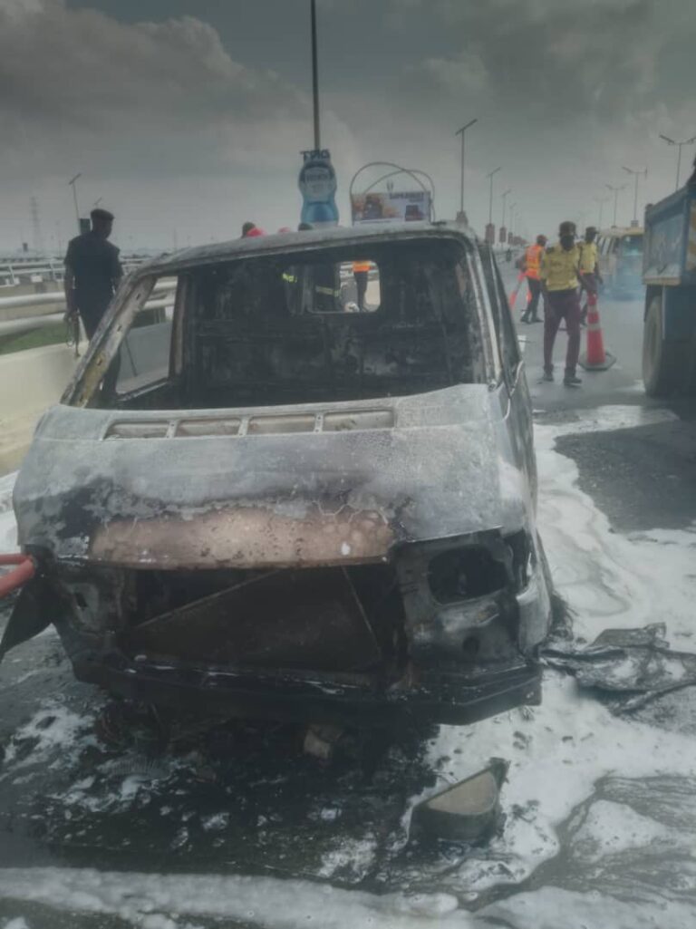Vehicle Catches Fire on Third Mainland Bridge, One Injured