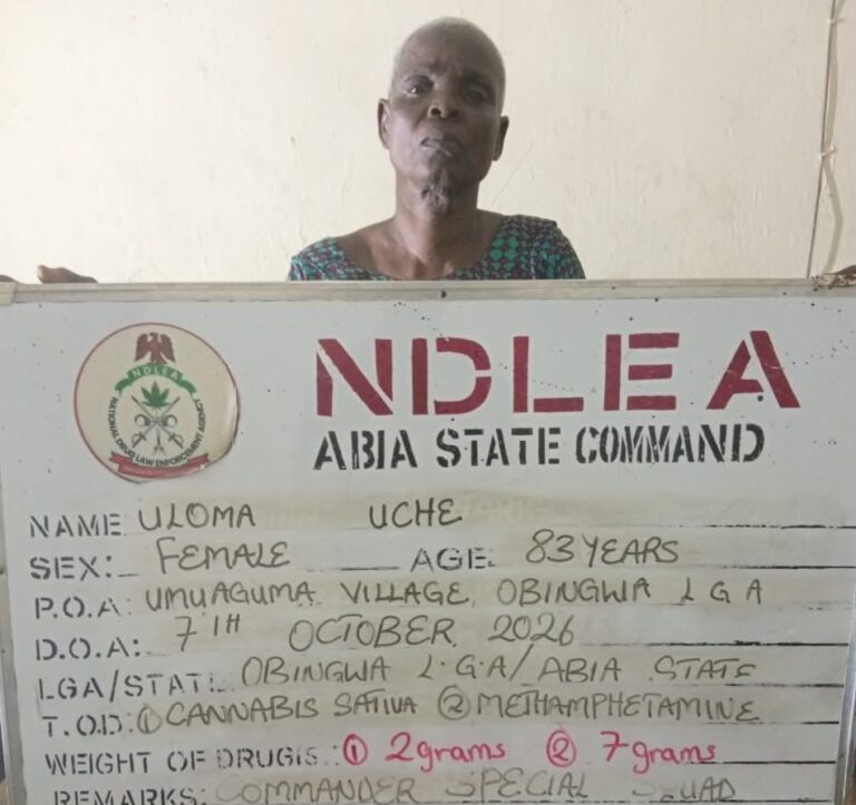 NDLEA Re-arrests 83-Year-Old Woman over Suspected Drug Trafficking